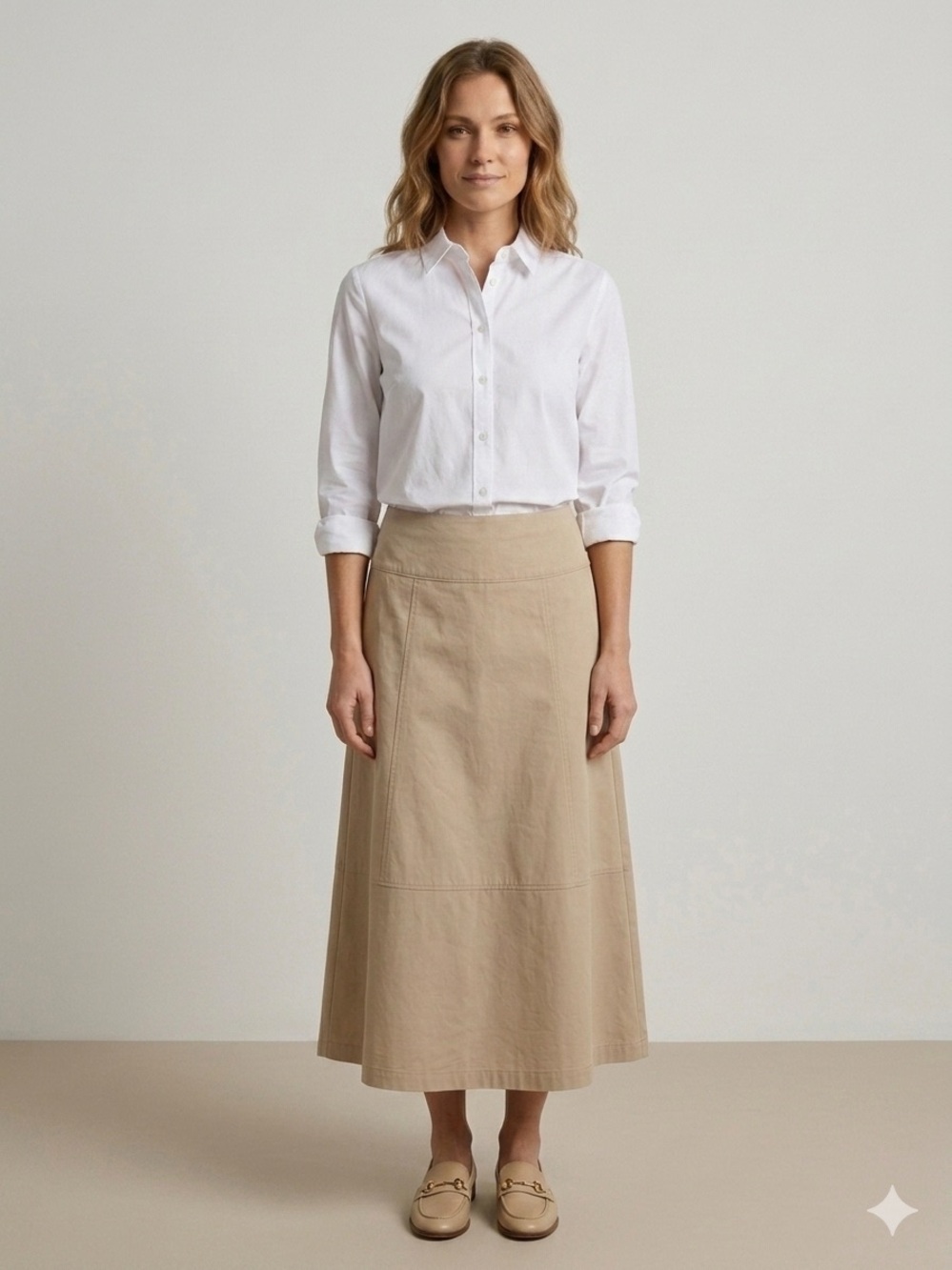 Banana Republic Beige A-Line Maxi Skirt